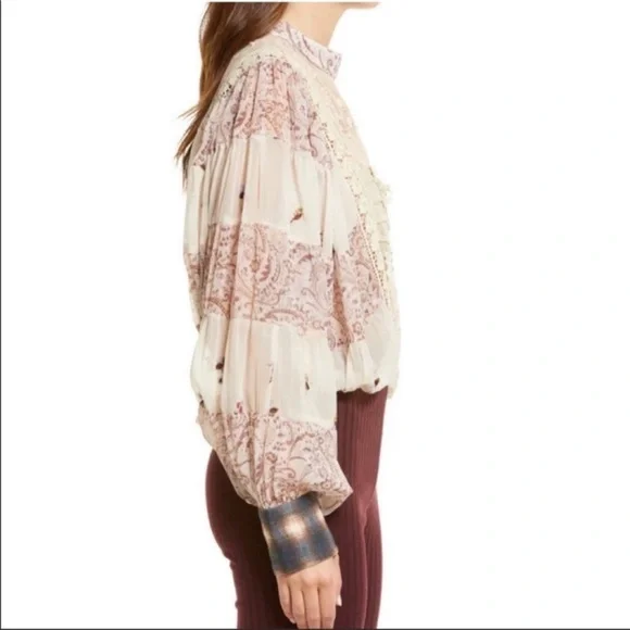 🦄UNICORN FIND🦄NWT Free People | Fiona Lace Peasant Blouse - Picture 7 of 14